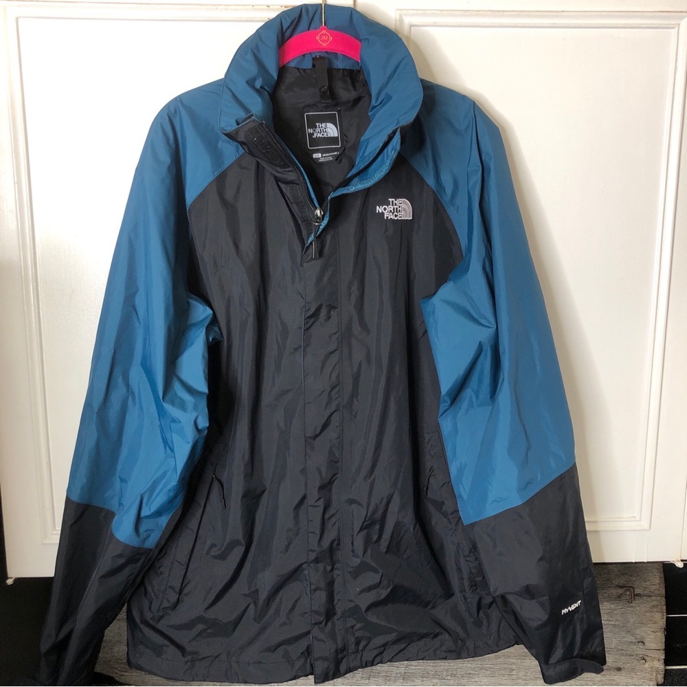 The North Face Hooded  Waterproof Blue/Black Jacket Men's Size L